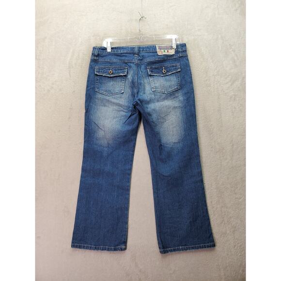 Leo Roma Crop Jeans Women's Size 11 Blue Denim Cotton Flap Pockets Straight Leg - Picture 2 of 7